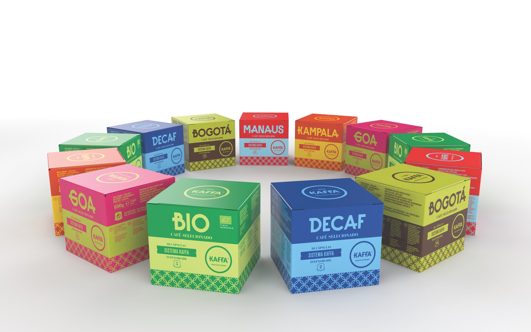 Kaffa — identidade e sistema de packaging — vista 1
